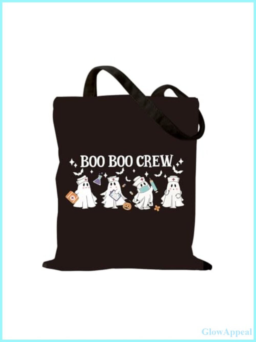 Halloween Canvas Tote Bag Women Reusable Trick or Treat
